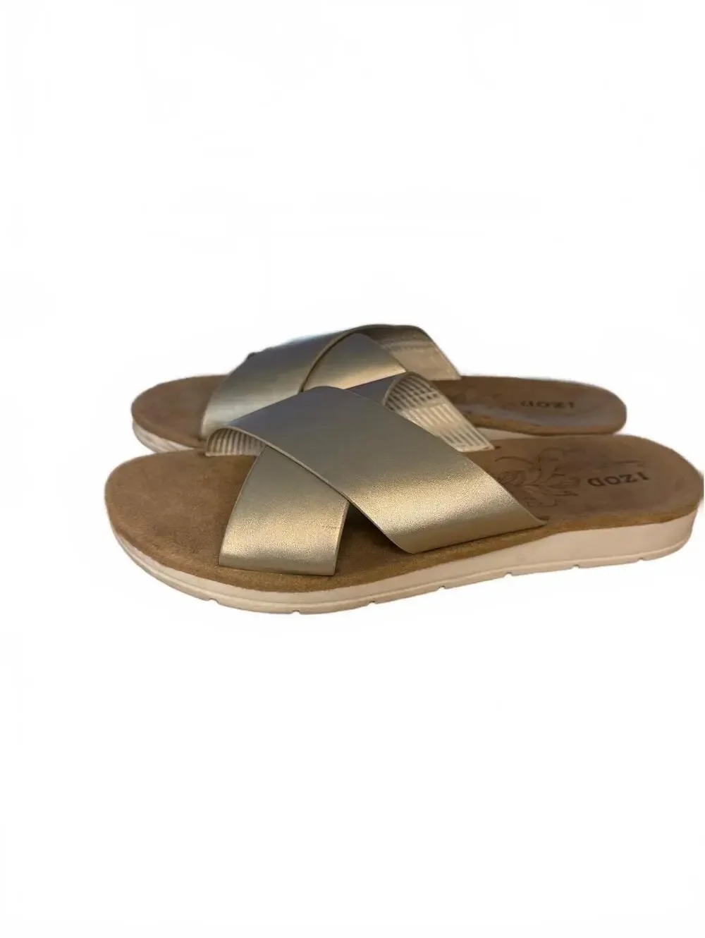 IZOD Women’s Alyssa Strap Sandals Gold Size 7.5 - Picture 1 of 5